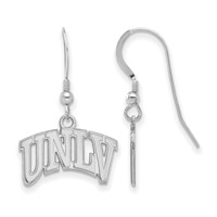 Sterling Silver Rhodium-plated LogoArt University of Nevada-Las Vegas U-n-l-v Small Dangle Wire Earrings view 1