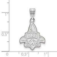 Sterling Silver Rhodium-plated LogoArt University of New Orleans U-n-o Large Pendant view 2