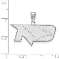 Sterling Silver Rhodium-plated LogoArt University of North Dakota Medium Pendant view 2