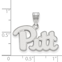 Sterling Silver Rhodium-plated LogoArt University of Pittsburgh Medium Pendant view 2