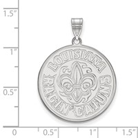Sterling Silver Rhodium-plated LogoArt University of Louisiana At Lafayette Extra Large Pendant view 2