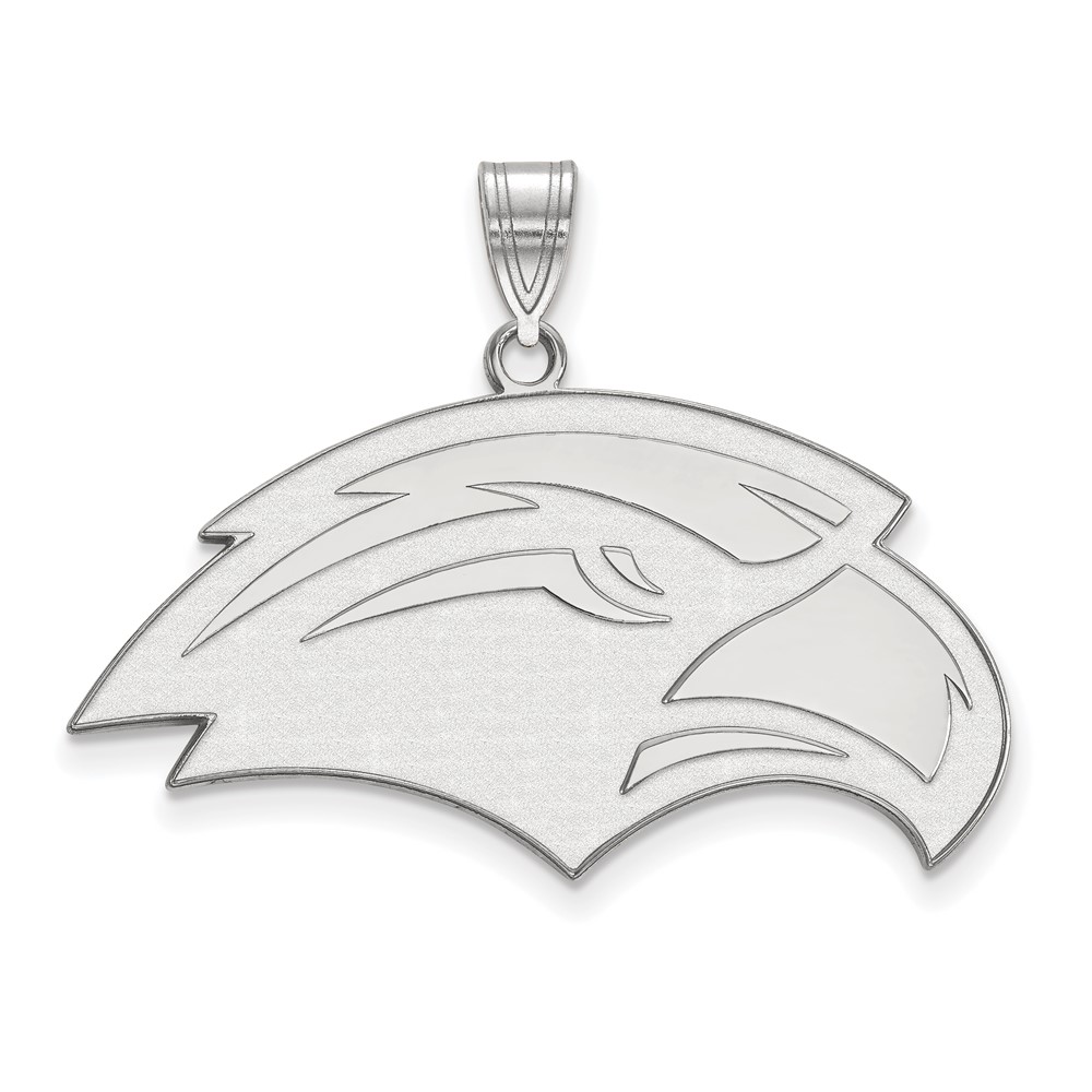 Sterling Silver Rhodium-plated LogoArt University of Southern Mississippi Eagle Large Pendant