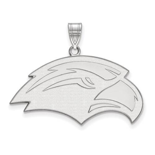 Sterling Silver Rhodium-plated LogoArt University of Southern Mississippi Eagle Large Pendant