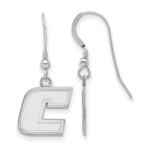 Sterling Silver Rhodium-plated LogoArt University of Tennessee At Chattanooga Letter C Small Dangle Wire Earrings