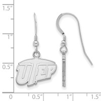 Sterling Silver Rhodium-plated LogoArt University of Texas At El Paso Small Dangle Earrings view 2