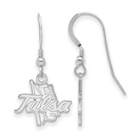 Sterling Silver Rhodium-plated LogoArt University of Tulsa Small Dangle Wire Earrings view 1