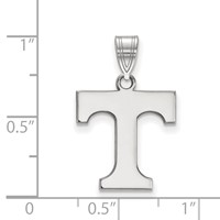 Sterling Silver Rhodium-plated LogoArt University of Tennessee Letter T Medium Pendant view 2