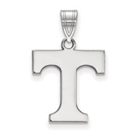 Sterling Silver Rhodium-plated LogoArt University of Tennessee Letter T Medium Pendant view 1