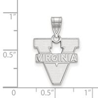 Sterling Silver Rhodium-plated LogoArt University of Virginia Medium Pendant view 2