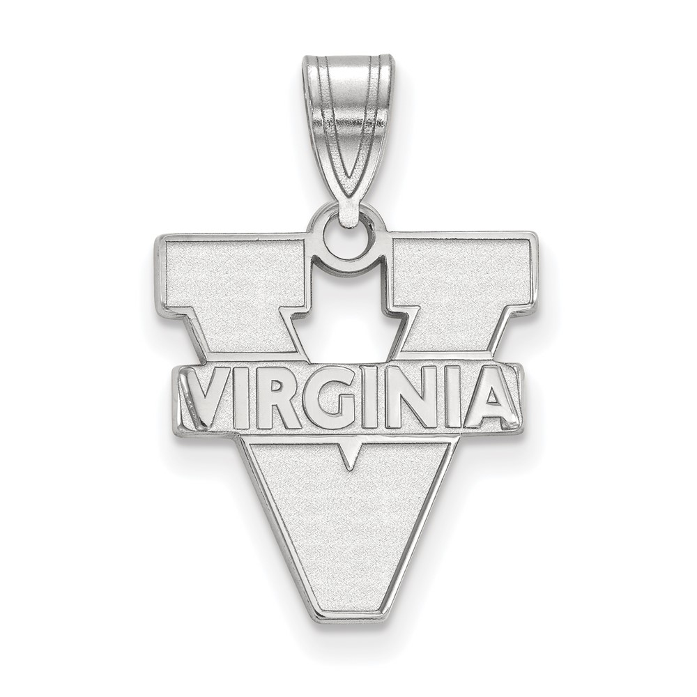 Sterling Silver Rhodium-plated LogoArt University of Virginia Medium Pendant