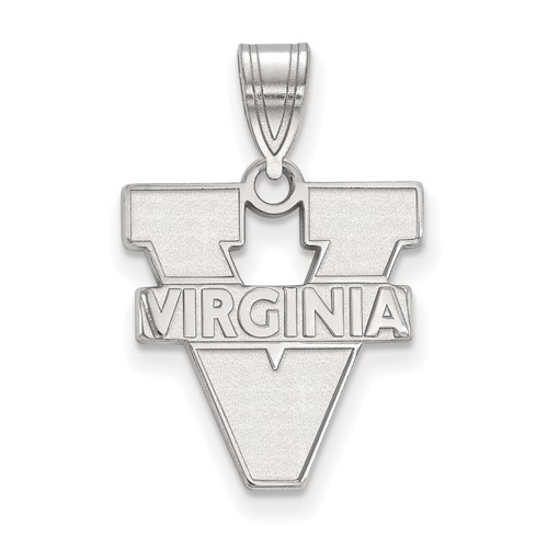 Sterling Silver Rhodium-plated LogoArt University of Virginia Medium Pendant