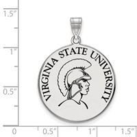 Sterling Silver Rhodium-plated LogoArt Virginia State University Extra Large Enameled Disc Pendant view 2