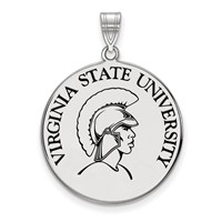 Sterling Silver Rhodium-plated LogoArt Virginia State University Extra Large Enameled Disc Pendant view 1