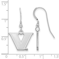 Sterling S. Rh-plated LogoArt Vanderbilt University Small Dangle Earrings view 2