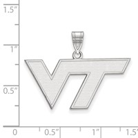Sterling Silver Rhodium-plated LogoArt Virginia Tech V-t Medium Pendant view 2
