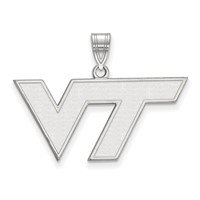 Sterling Silver Rhodium-plated LogoArt Virginia Tech V-t Medium Pendant view 1