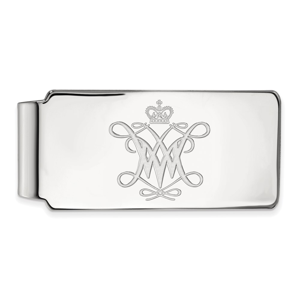 Sterling Silver Rhodium-plated LogoArt College of William and Mary Money Clip