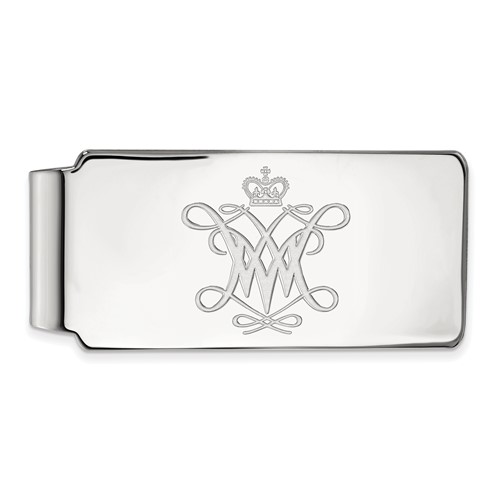Sterling Silver Rhodium-plated LogoArt College of William and Mary Money Clip