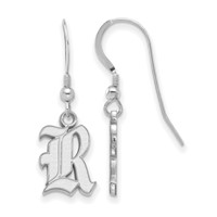 Sterling Silver Rhodium-plated LogoArt Rice University Letter R Small Dangle Wire Earrings view 1