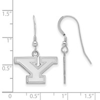Sterling Silver Rhodium-plated LogoArt Youngstown State University Letter Y Small Dangle Wire Earrings view 2