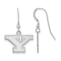 Sterling Silver Rhodium-plated LogoArt Youngstown State University Letter Y Small Dangle Wire Earrings view 1