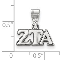 Sterling Silver Rhodium-plated LogoArt Zeta Tau Alpha Sorority Greek Letters Medium Pendant view 2