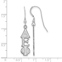 Sterling Silver Rhodium-plated LogoArt Alpha Epsilon Phi Sorority Greek Letters Medium Dangle Earrings view 2