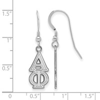 Sterling Silver Rhodium-plated LogoArt Alpha Phi Sorority Greek Letters Medium Dangle Earrings view 2