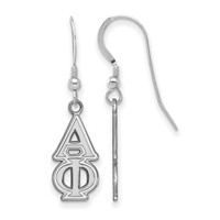 Sterling Silver Rhodium-plated LogoArt Alpha Phi Sorority Greek Letters Medium Dangle Earrings view 1