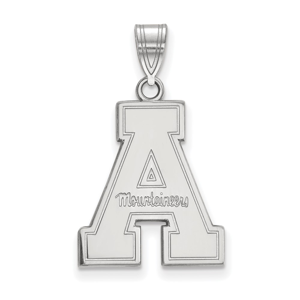 Sterling Silver Rhodium-plated LogoArt Appalachian State University Large Pendant