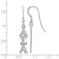 Sterling Silver Rhodium-plated LogoArt Alpha Sigma Alpha Sorority Greek Letters Medium Dangle Earrings view 2