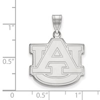 Sterling Silver Rhodium-plated LogoArt Auburn University A-u Large Pendant view 2