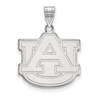Sterling Silver Rhodium-plated LogoArt Auburn University A-u Large Pendant view 1