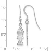 Sterling Silver Rhodium-plated LogoArt Alpha Xi Delta Sorority Greek Letters Medium Dangle Earrings view 2
