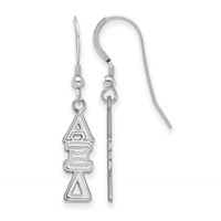 Sterling Silver Rhodium-plated LogoArt Alpha Xi Delta Sorority Greek Letters Medium Dangle Earrings view 1