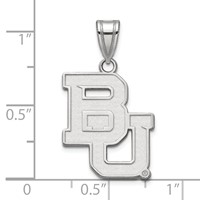Sterling Silver Rhodium-plated LogoArt Baylor University Bears Large Pendant view 3