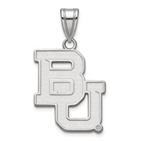 Sterling Silver Rhodium-plated LogoArt Baylor University Bears Large Pendant view 1