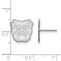 Sterling Silver Rhodium-plated LogoArt Butler University Bulldog Small Post Earrings view 2