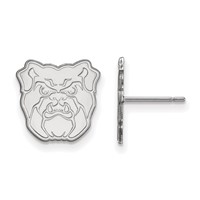 Sterling Silver Rhodium-plated LogoArt Butler University Bulldog Small Post Earrings view 1