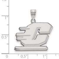 Sterling Silver Rhodium-plated LogoArt Central Michigan University Letter C Large Pendant view 2