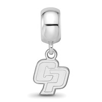Sterling Silver Gold-plated LogoArt California Polytechnic State University C-p Extra Small Dangle Bead Charm view 3