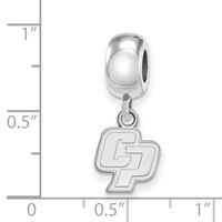 Sterling Silver Rhodium-plated LogoArt California Polytechnic State University C-p Extra Small Dangle Bead Charm view 3