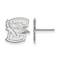 Sterling Silver Rhodium-plated LogoArt Creighton University Bluejay Small Post Earrings view 1