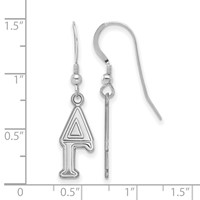 Sterling Silver Rhodium-plated LogoArt Delta Gamma Sorority Greek Letters Small Dangle Earrings view 2