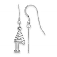 Sterling Silver Rhodium-plated LogoArt Delta Gamma Sorority Greek Letters Small Dangle Earrings view 1
