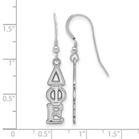 Sterling Silver Rhodium-plated LogoArt Delta Phi Epsilon Sorority Greek Letters Small Dangle Earrings view 2