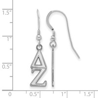 Sterling Silver Rhodium-plated LogoArt Delta Zeta Sorority Greek Letters Small Dangle Earrings view 2