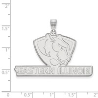 Sterling Silver Rhodium-plated LogoArt Eastern Illinois University Extra Large Pendant view 2
