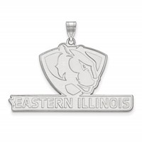 Sterling Silver Rhodium-plated LogoArt Eastern Illinois University Extra Large Pendant view 1