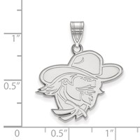 Sterling Silver Rhodium-plated LogoArt Eastern Kentucky University E-k-u Large Pendant view 2
